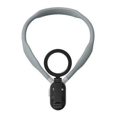 Magnetic silicone phone neck mount with adjustable design and quick-release feature for hands-free mobility