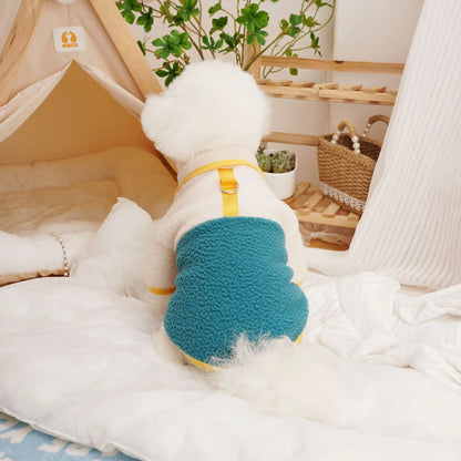 Lambswool pet sweatshirt in caramel colour with berber fleece thickened construction