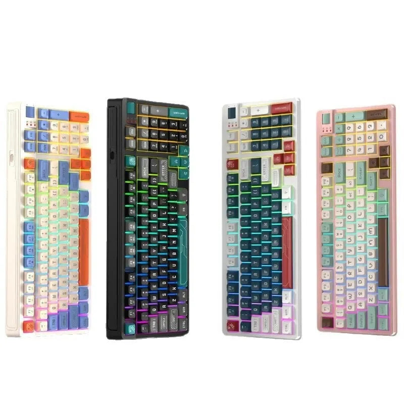 Universal Plastic Keyboard with Colour-Changing RGB Lights and 1.8 Metre Cable - ABS Construction in 38.5cm Wide Desktop Computer Size, Available in Black/Green, Blue/White, Custard and Pink Options