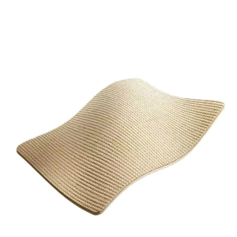 Large sisal blanket cat scratch board for cats on a natural background.