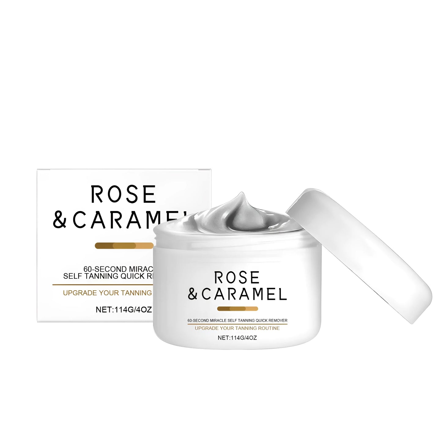 114g tube of Rose Caramel exfoliating facial scrub with walnut shell powder and rose extract