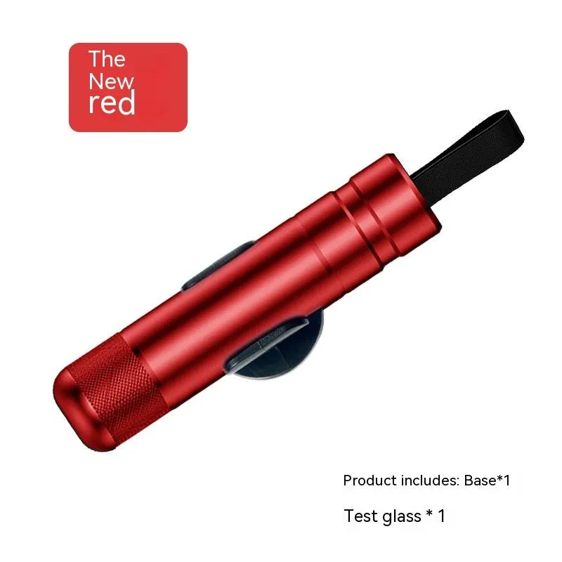 Aluminium alloy car safety hammer with steel tip for breaking glass and cutting seat belts