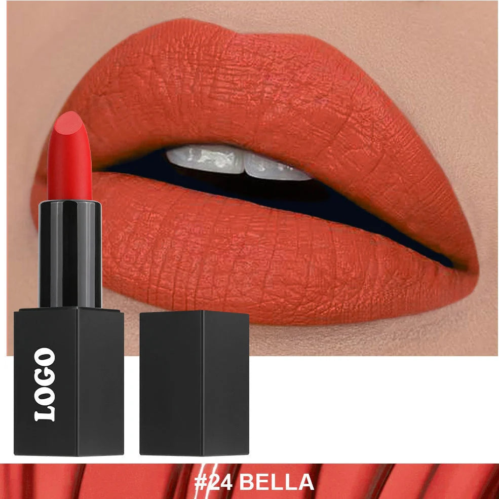 Beauty Does Not Fade waterproof matte lipstick in standard case with anti-discoloration technology