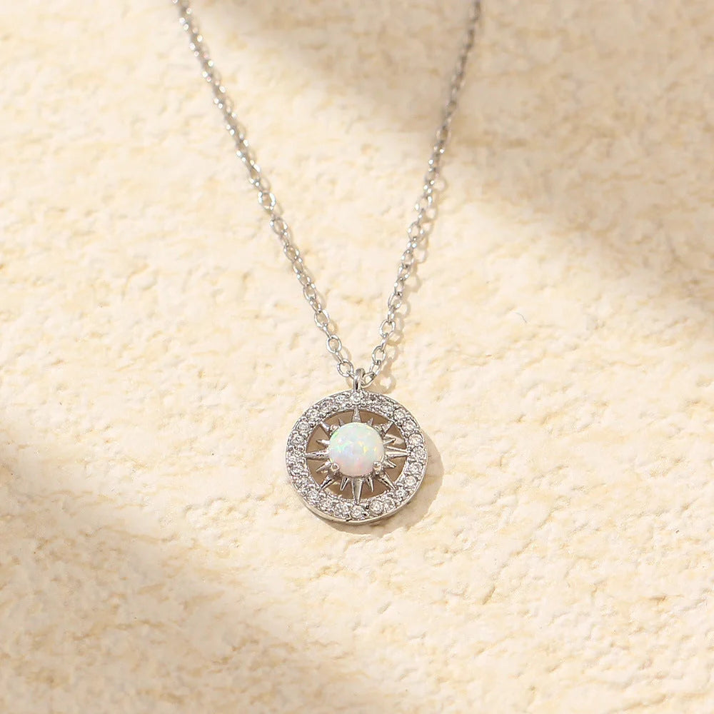 Elegant Celtic Moon and Sun Necklace in Premium 925 Sterling Silver with Celestial Motifs and Sparkling Asterism Diamonds