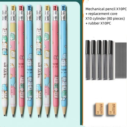 Children's cartoon style mechanical pencil with 2B lead and replacement cores