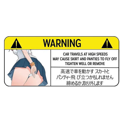 13cm humorous comic design car warning sticker on a vehicle bumper.