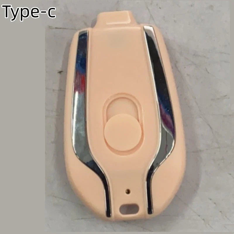Compact 1500mAh power bank with carabiner clip, perfect for charging smartphones, tablets, and other USB devices on the go