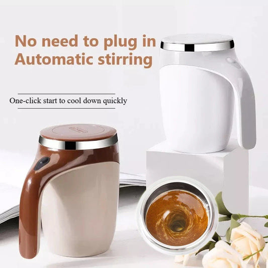 Premium Rechargeable Electric Stirring Mug for Coffee, Tea, and Beverages - Automatic Blending, Durable Construction, Cordless Convenience