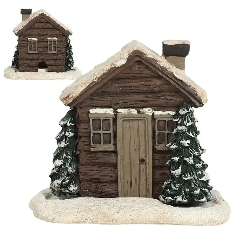 Rustic log cabin incense burner with intricate details, filling the air with soothing aromas
