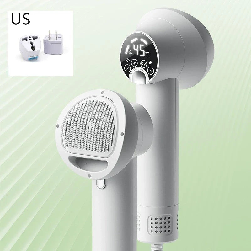 Premium Pet Hair Dryer with powerful 300W motor, whisper-quiet operation, and dual-speed settings for gentle, stress-free grooming of dogs, cats, and other pets.