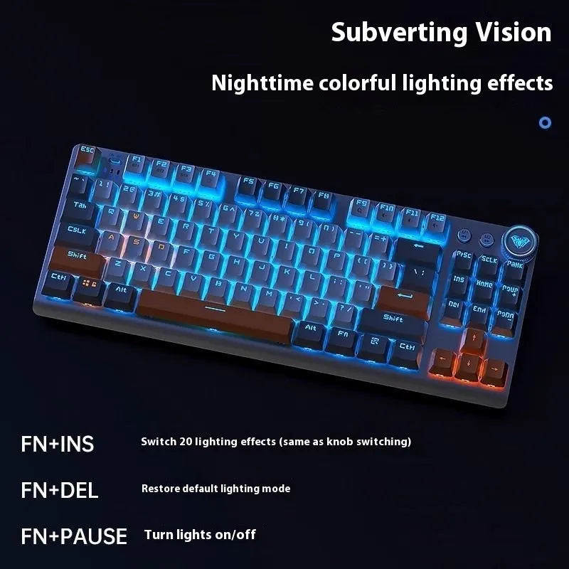 Tarantula wireless mechanical keyboard with side-engraved keycaps and metal chassis on a wooden desk