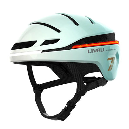 Smart bicycle helmet with integrated LED safety lights for night cycling in multiple colour options