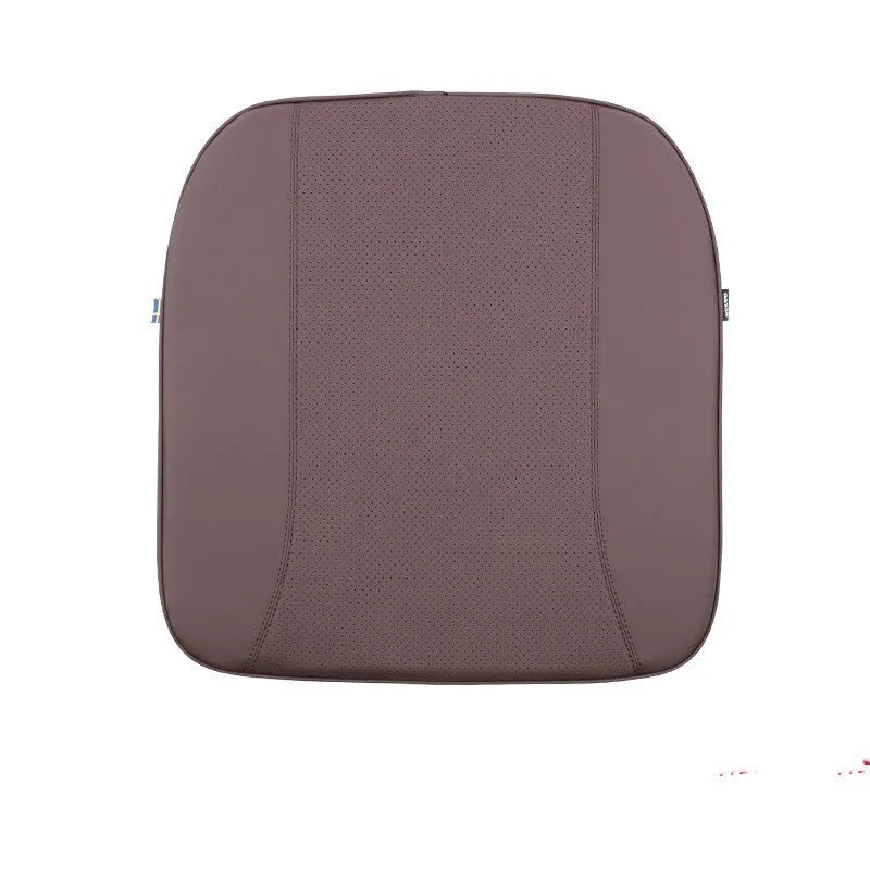 Minimalist brown car headrest pillow and lumbar seat cushion set for neck and back support