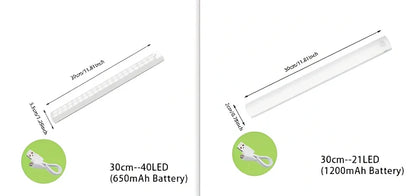 Wireless LED motion sensor night light with magnetic mounting in various sizes