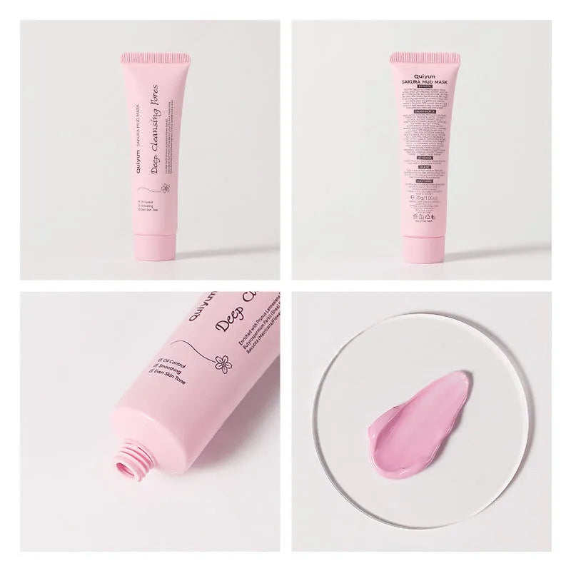 30g cherry blossom mud mask sachet for facial cleansing and hydration