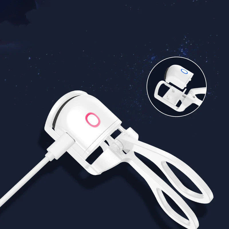 Heated Eyelash Curler with Dual Temperature Settings and Rechargeable Battery for Long-Lasting, Natural-Looking Curl