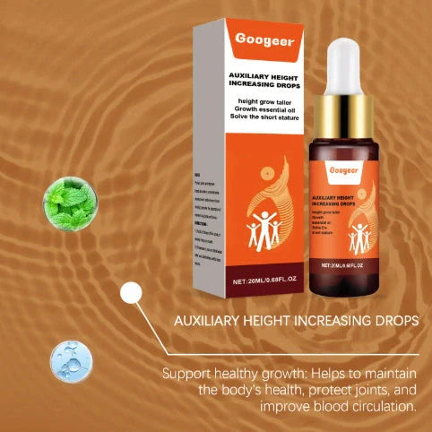 Googeer Auxiliary Height Increasing Drops 20ml bottle with peppermint extract and vitamin B1