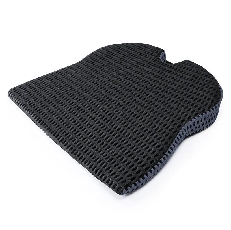 Memory foam car and office chair cushion with fixed strap in solid colour options