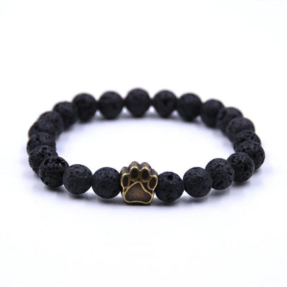 Natural Stone Dog Paw Bracelet with anti-fatigue benefits, perfect for dog lovers and wellness enthusiasts.