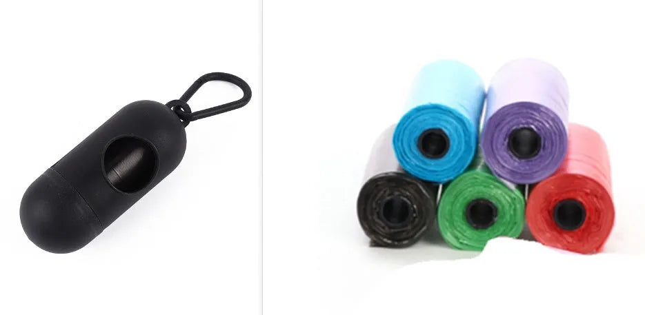 Coloured dog waste bags for pet cleanup measuring 22.5 by 30 centimetres