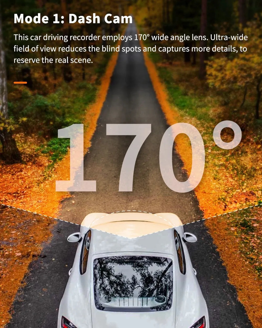ThiEYE front and rear dash cam system with 3-inch screen showing dual camera views