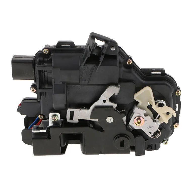 Replacement car door lock block for Volkswagen Golf 4 and Passat B5, black left-hand side lock mechanism compatible with front left door and rear left door positions, direct-fit OE replacement part with standard bolt holes and actuator alignment