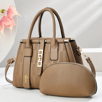 Round crossbody shoulder handbag in PU leather, shown in a choice of eight colours including black, khaki, and pink.