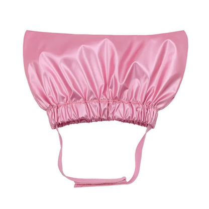 Adjustable waterproof shower cap for pets in silver colour with size options for dogs and cats