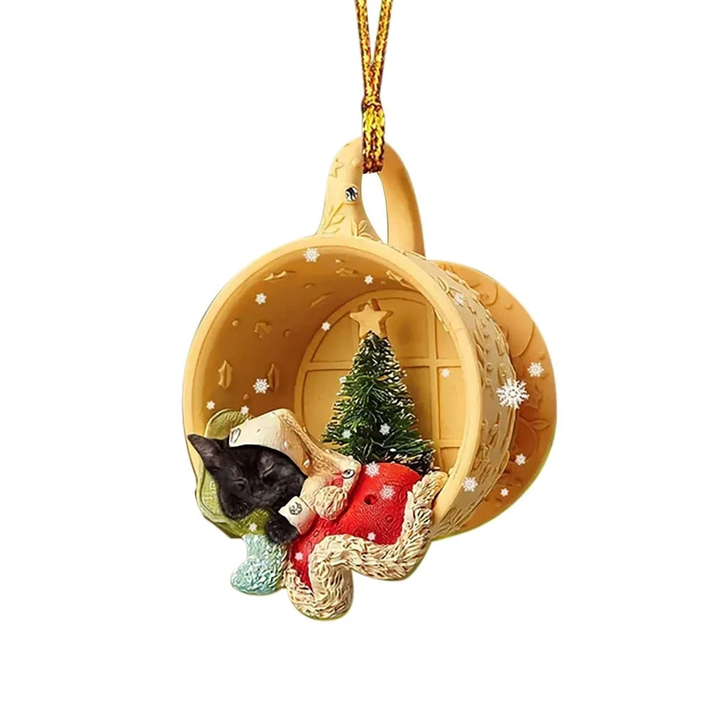 8cm clear acrylic sausage dog hanging ornament in colour variant 1, simple commemorative dachshund design for home decor