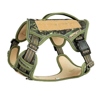 Tactical dog chest strap harness for search and rescue working dogs in Oxford cloth with adjustable sizing