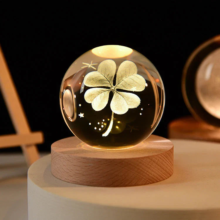 Enchanting galaxy crystal ball night light with 3D pattern, creating a mesmerizing celestial display for bedroom decor