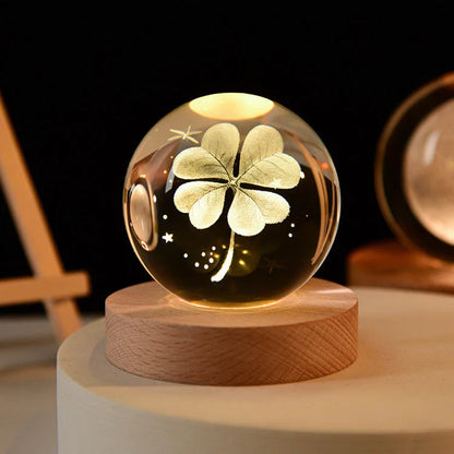 Enchanting galaxy crystal ball night light with 3D pattern, creating a mesmerizing celestial display for bedroom decor
