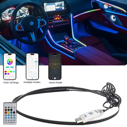 110cm long flexible LED car interior ambient lighting strip with remote control