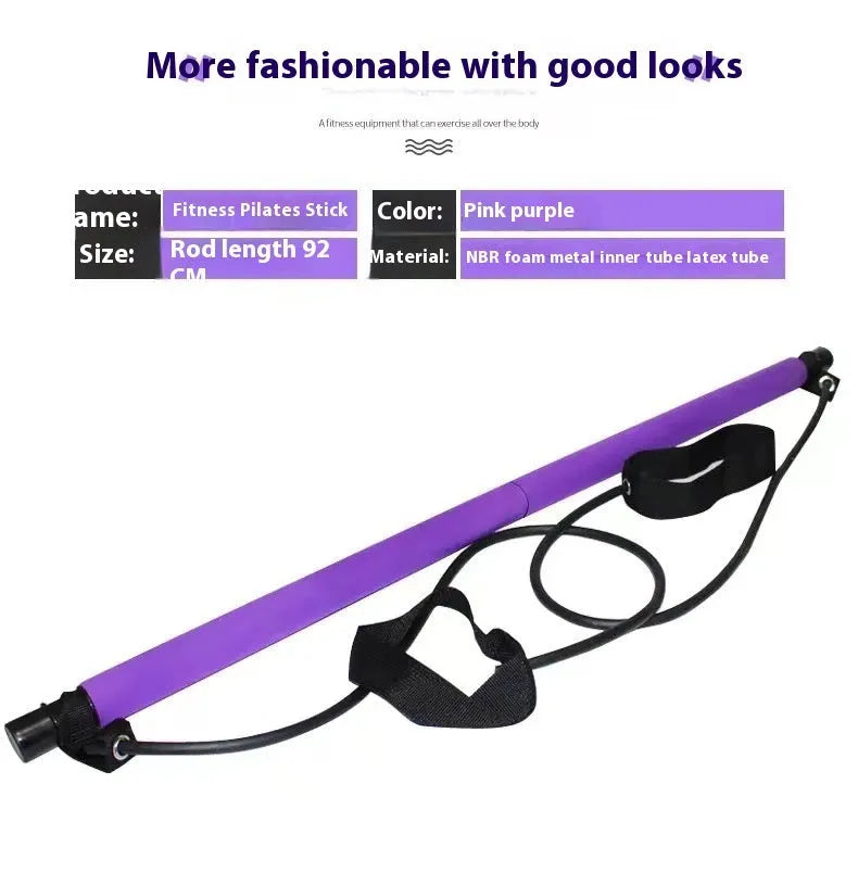 Adjustable fitness pulling rope for hip training and body shaping in purple, pink, blue, or black colours.