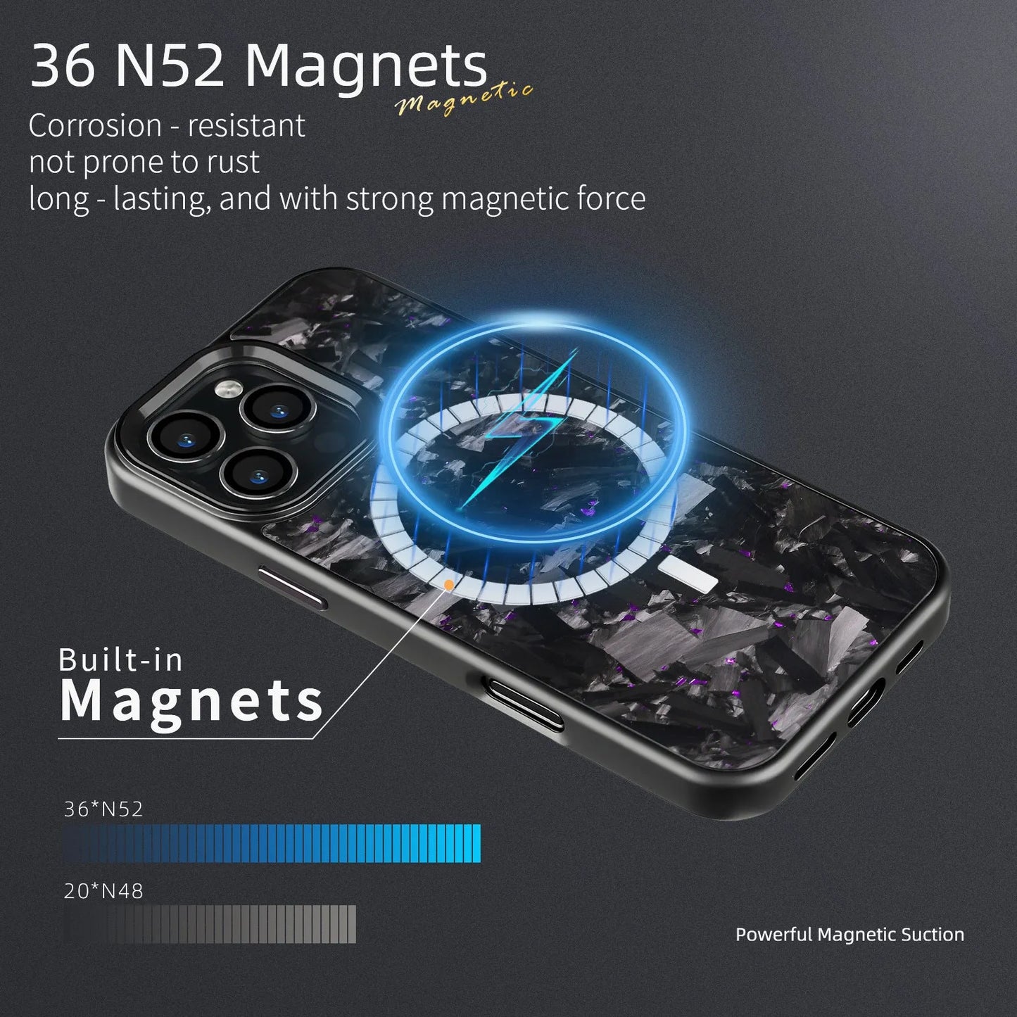 Metal frame forged pattern mobile phone protective shell in black with blue gold accents for iPhone 17