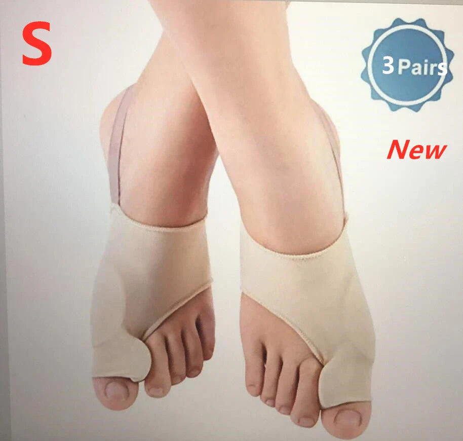 Corrective toe separator socks featuring a gel pad for bunion pain relief and a silicone toe spacer for proper foot alignment