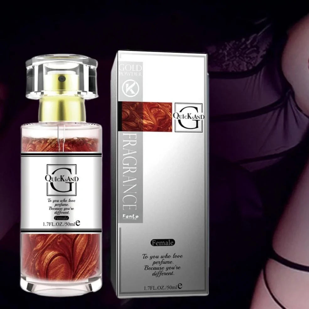 Pheromone perfume bottle with 18-25% floral fragrance concentration in men's and women's formulations