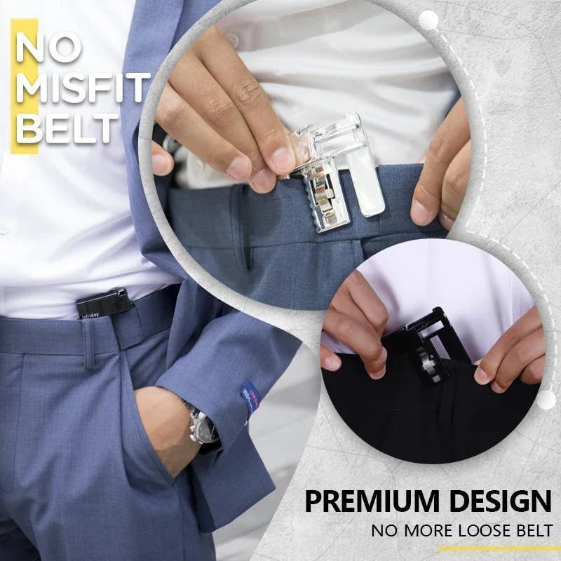 Adjustable pants waist clip with sleek, hidden design for a custom, comfortable fit