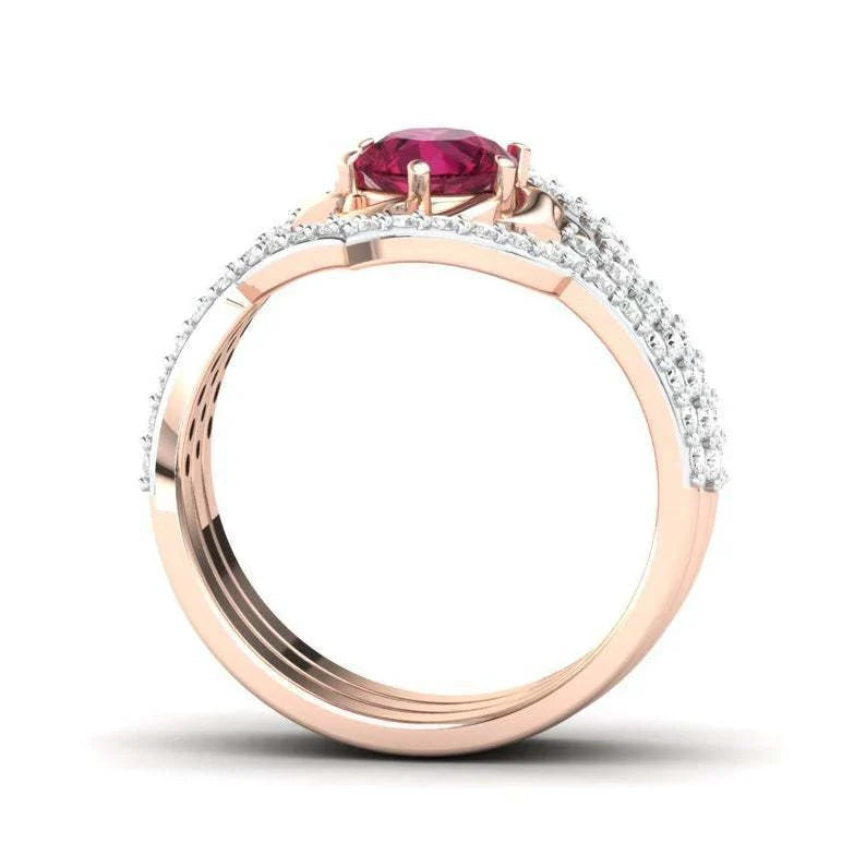 Exquisite rose gold flower ring with intricate floral design, perfect for anniversaries and weddings
