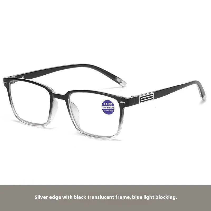Multifocal reading glasses with photochromic lenses in various frame colour options