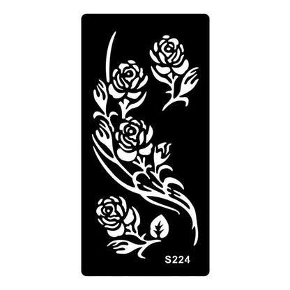 Hollow geometric tattoo template sticker on water transfer paper, Southeast Asian style design.