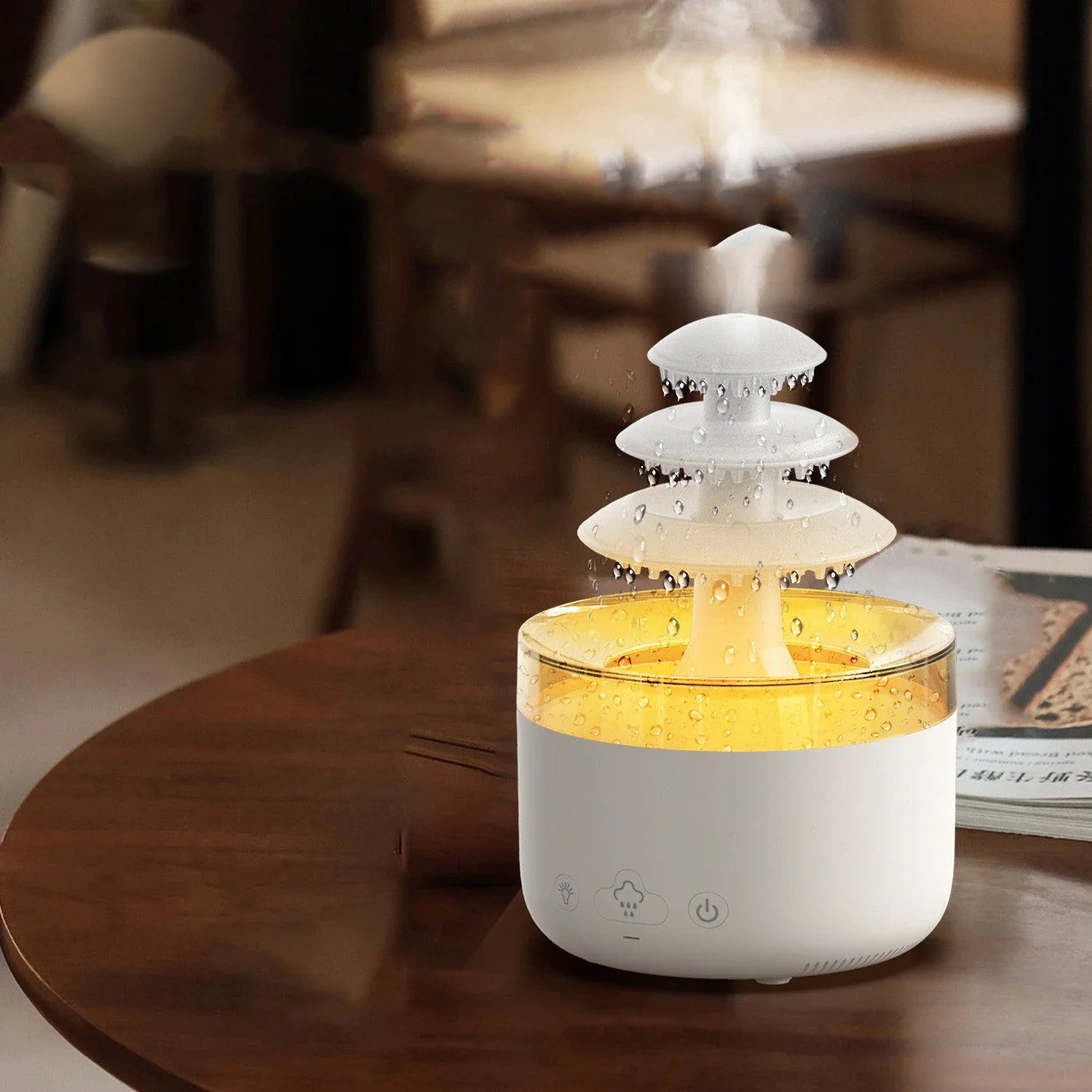 Soothing Cloud Humidifier with Aromatherapy Diffuser, Colorful Lighting, and Whisper-Quiet Operation