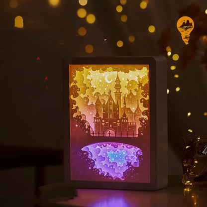Bedside night light with three-dimensional paper carving design and USB power connection
