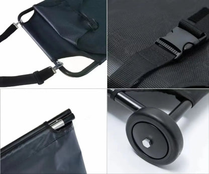 Black aluminium alloy folding pet stretcher for large dog emergency transport