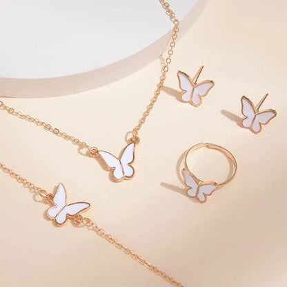 5PCS Fashion Butterfly Pendants Jewelry Set for Women in various colours