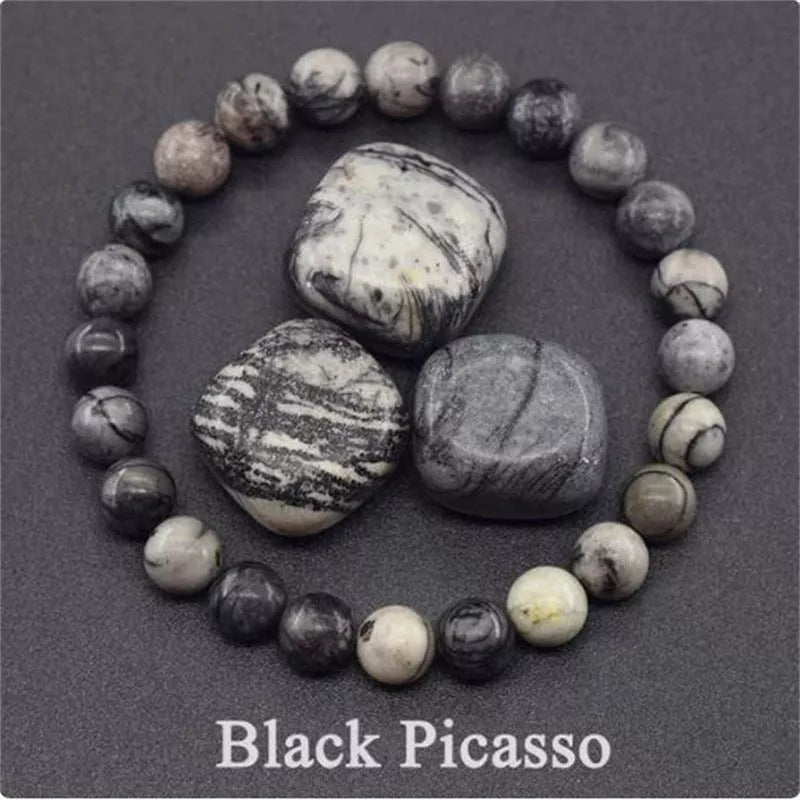 Natural stone tiger eye beaded bracelet for stress relief and yoga