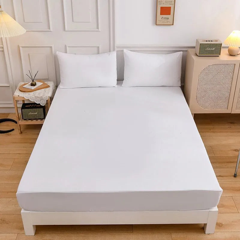 Cotton bed sheets fitted sheet and pillowcase set in various colour options for standard mattress sizes