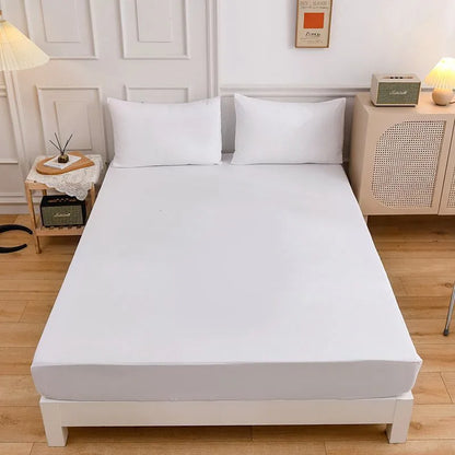 Cotton bed sheets fitted sheet and pillowcase set in various colour options for standard mattress sizes