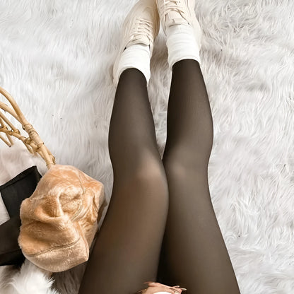 Anti-snagging leggings with wool lining in black, coffee, and silver silk colour variations.