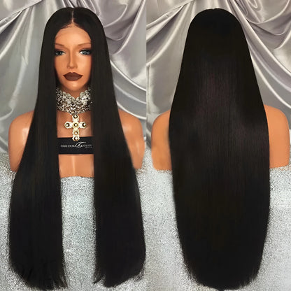 Front lace wig in large straight style, high temperature silk, 150% density, available 14 to 26 inches